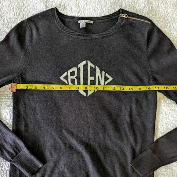 Halogen Bien Black Crewneck Long Sleeve Lightweight Sweater - Picture 9 of 10